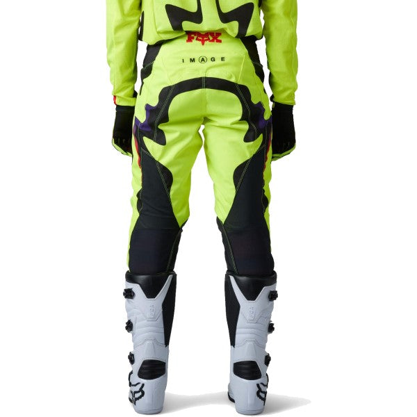 Pantalon de Motocross 180 Kozmik Haute-Visibilité/Noir essayage de dos
