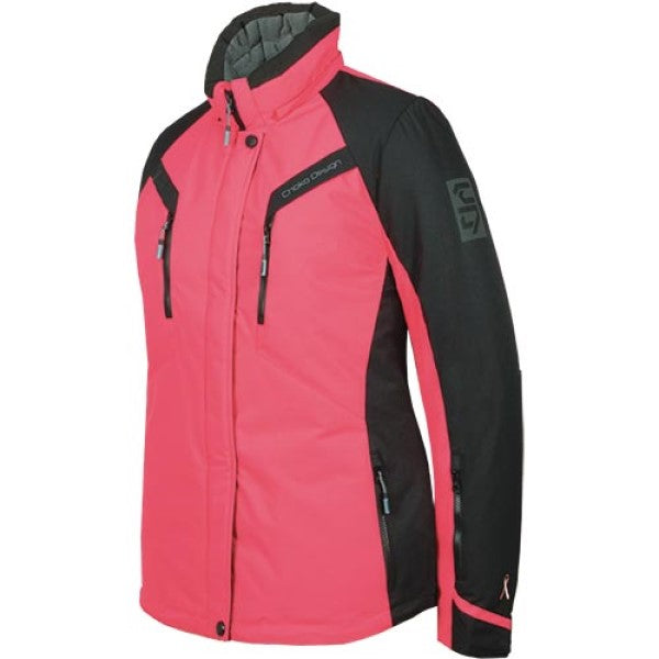 Ensemble 2 Pièces de Motoneige Eclipse Femme/Choko/rose noir, de face