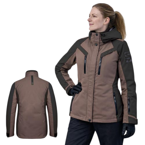 Ensemble 2 Pièces de Motoneige Eclipse Femme/Choko/beige, de face et de dos