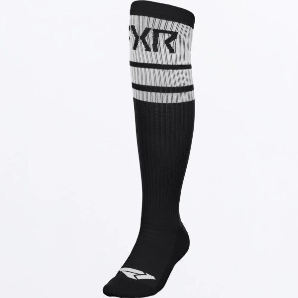 Bas de Motocross Sock Noir/Blanc, de face