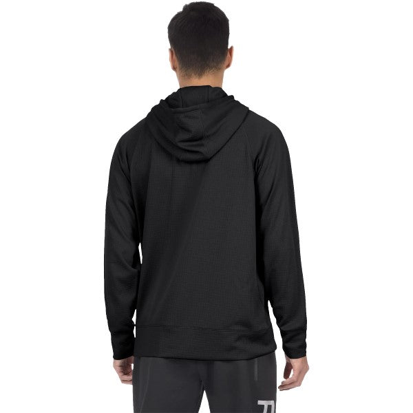 Coton Ouaté Pilot UPF Pullover Noir/Blanc Essayage Homme de dos