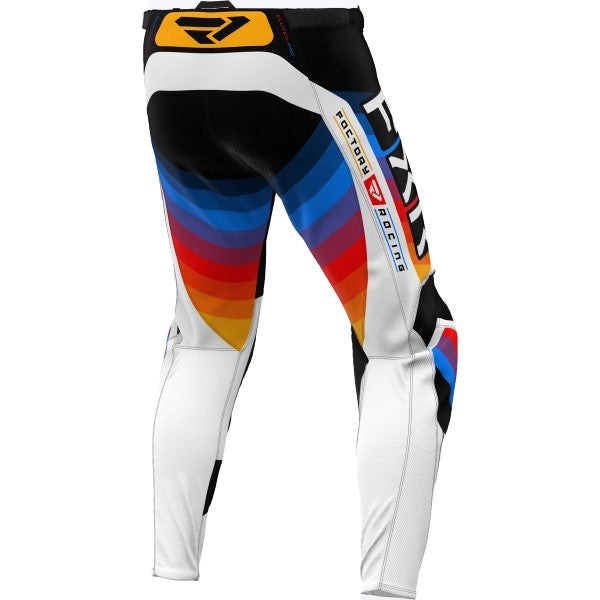 Pantalon de Motocross Clutch Pro FXR Blanc/Multicolore de derrière