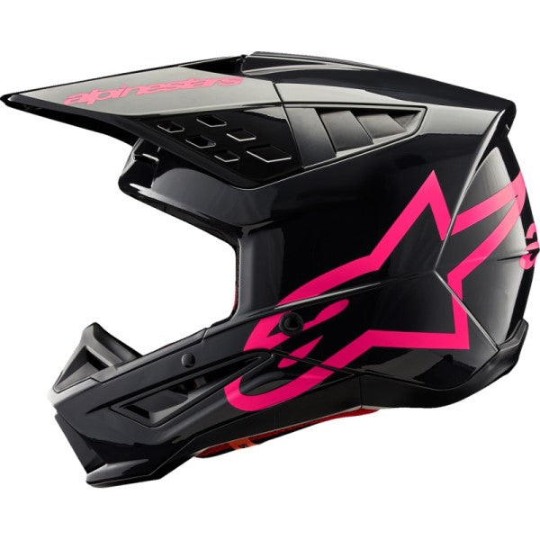 Casque de Motocross Supertech M5 Corp Noir/Rose de droite