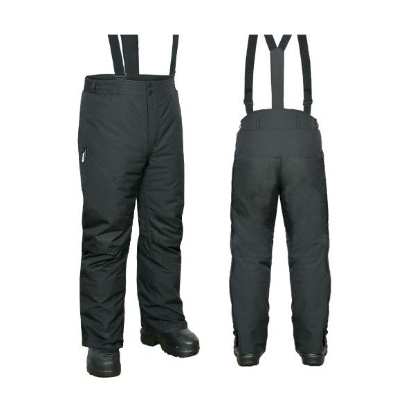 Pantalon de Motoneige Quest Flotaid/Choko/noir, de face et de dos