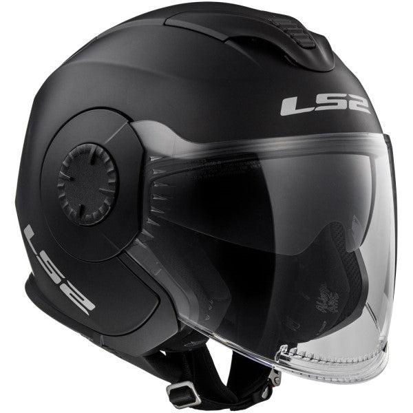 Casque Ouvert de Moto Verso Solid Noir Mat incliné de gauche