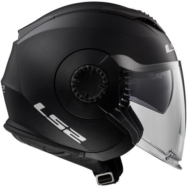 Casque Ouvert de Moto Verso Solid Noir Mat de gauche