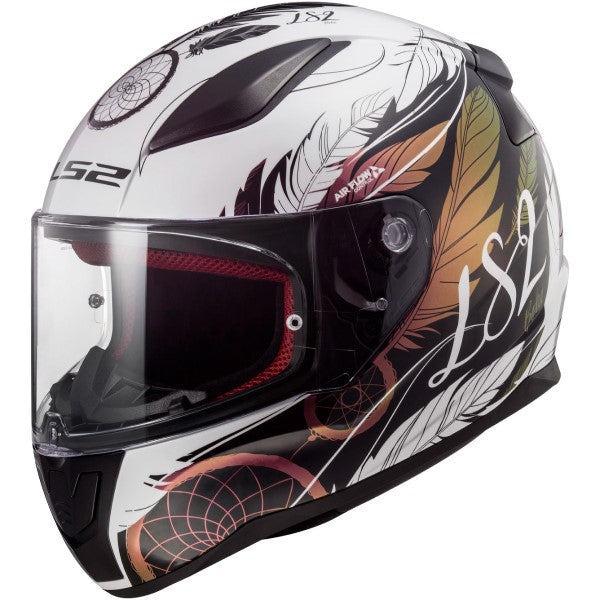 Casque Intégral de Moto Rapid Dream Catcher Blanc/Multicolore incliné de droite