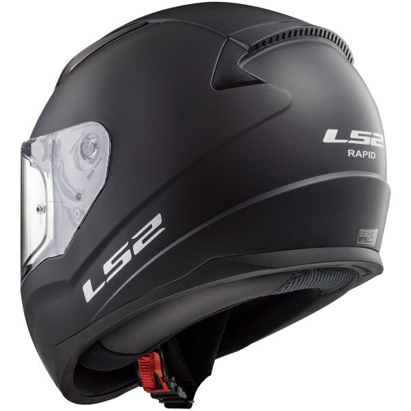 Casque Intégral de Moto Rapid Junior Noir Mat incliné de dos