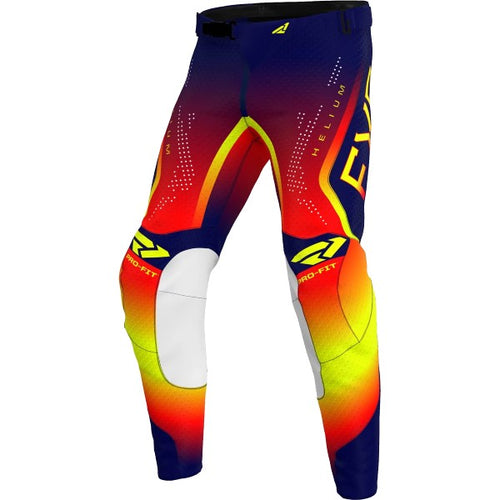 Pantalon de Motocross Helium Bleu/Jaune/Orange de devant