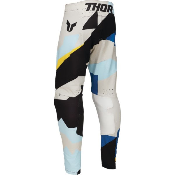 Pantalon de Motocross Sportmode Brave Bleu/Jaune incliné de dos à gauche