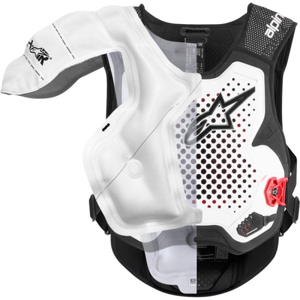 Plastron de Motocross Air bag Tech Air A-4 Plasma Blanc/Noir