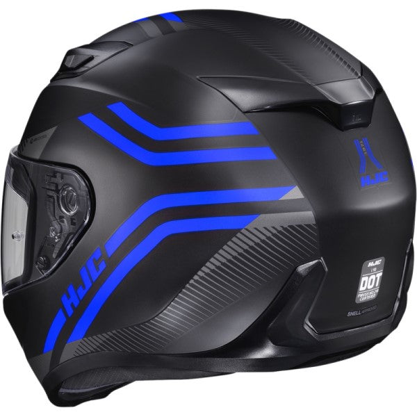 Casque Intégral de Moto i10 Strix Noir/Bleu incliné de dos