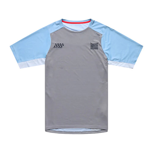 Chandail de vélo Skyline Pro Fangs Army Manches Courtes Troy Lee Designs Gris/Bleu, de face 