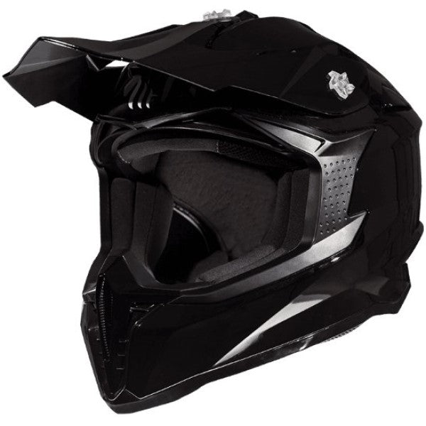 Casque de Motocross Falcon Noir incliné de droite