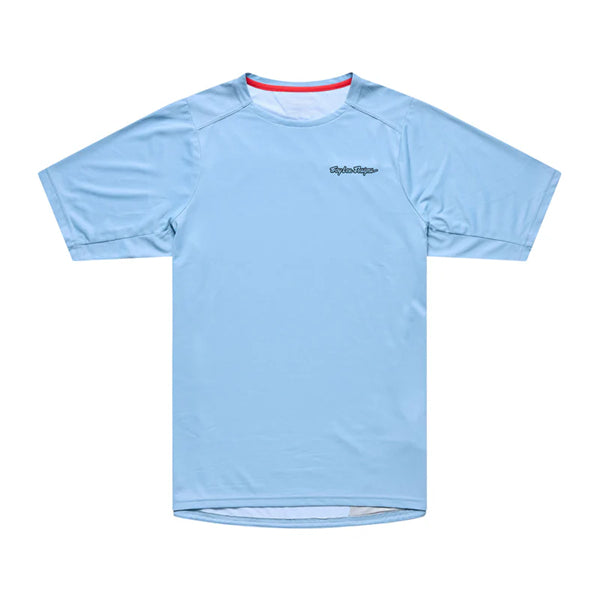Chandail de vélo Skyline Pro Mono Manches Courtes Troy Lee Designs Bleu Clair, de face 
