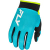 Gants de Motocross F-16 Blanc/turqouoise de l'extérieur