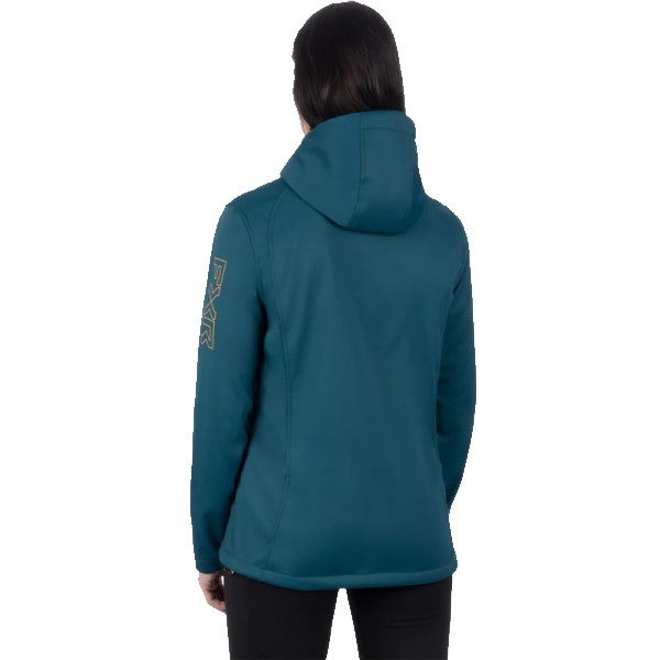 Manteau Softshell Pulse FXR Femme Turquoise, de dos