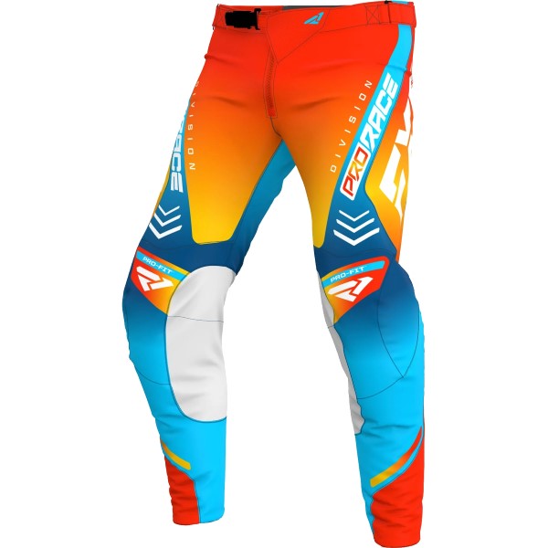 Pantalon de Motocross Revo Orange/Bleu de devant