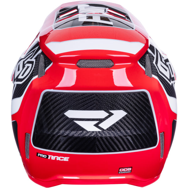 Casque de Motocross 6D ATR-3 Carbone Noir/Blanc/Rouge de dos