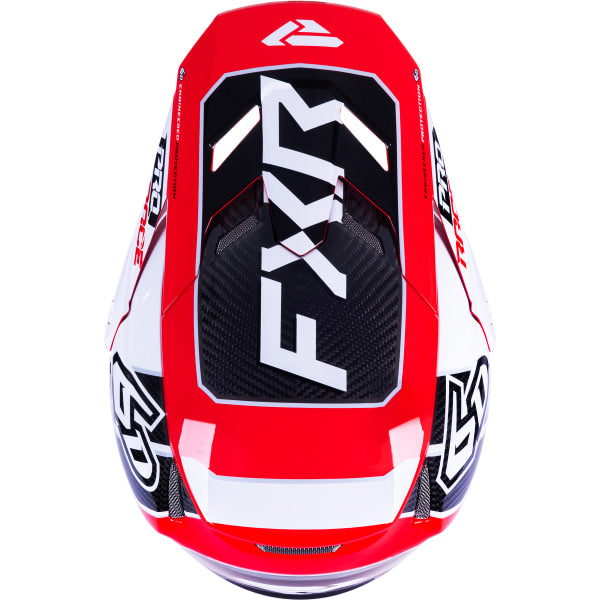 Casque de Motocross 6D ATR-3 Carbone Noir/Blanc/Rouge de dessus