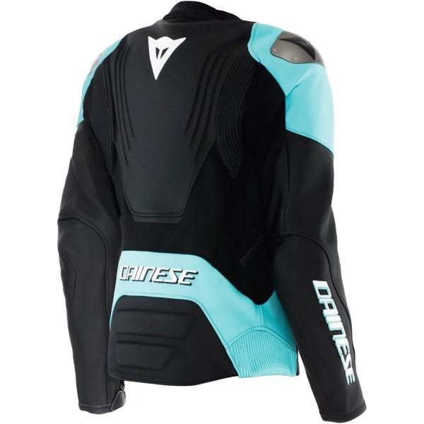 Manteau de Moto Racing 5 Femme Noir/Bleu de dos