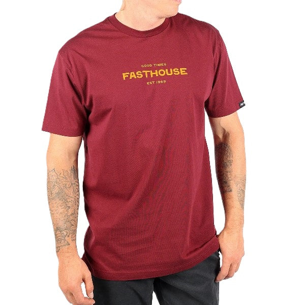 T-Shirt Anchor/Fasthouse/brun foncé de face