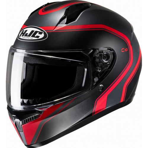 Casque Intégral de Moto C10 Elie Noir/Rouge de droite