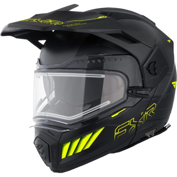 Casque Modulaire de Motoneige Maverick X Pro Visière Électrique FXR haute visibilité et noir