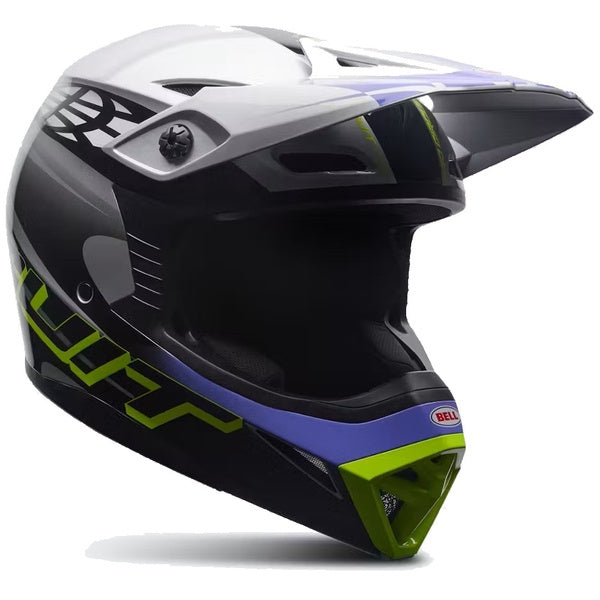 Casque de Motocross MX-10 Intake Édition Limitée Mauve/Vert incliné de gauche