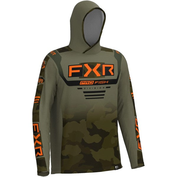 Coton Ouaté Tournament Air UPF Pullover Vert Camo de face