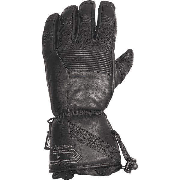 Gants de Motoneige Cuir Alaskan Noir de l'extérieur