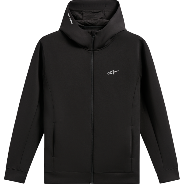 Coton Ouaté Cypher Zip Double Face avec Capuche Alpinestars Noir, de face