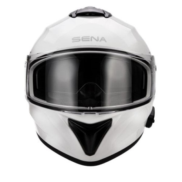 Casque Intégral de Moto Outforce/sena/blanc, de face