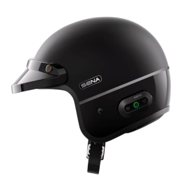 Casque Ouvert de Moto Surge avec Intercom Mesh/Sena, noir mat, coté gauche