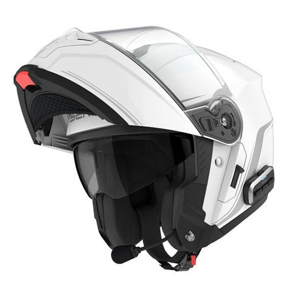 Casque Modulaire de Moto Outrush 2 Mesh Ece/Sena/blanc, ouvert