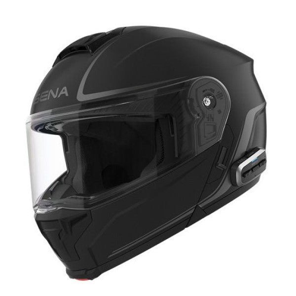 Casque Modulaire de Moto Outrush 2 Mesh Ece/Sena/Noir mat, de profil