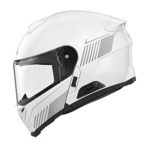 Casque Modulaire de Moto Specter Mesh ECE/Sena/Blanc, coté gauche