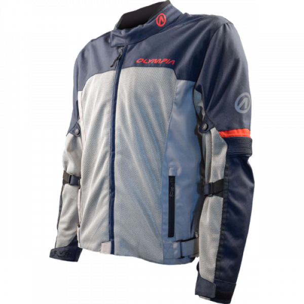 Manteau Moto Newport 3 Gris/Bleu - Avant