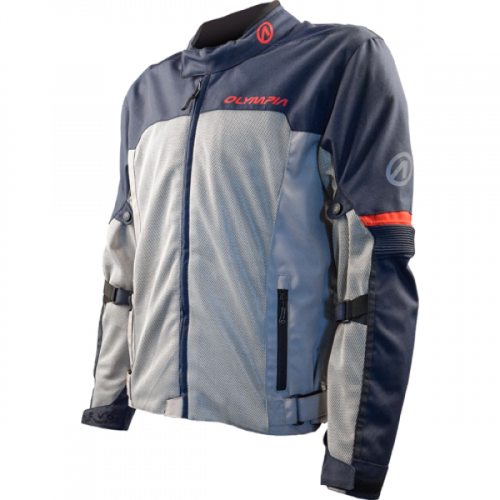 Manteau Moto Newport 3 Gris/Bleu - Avant
