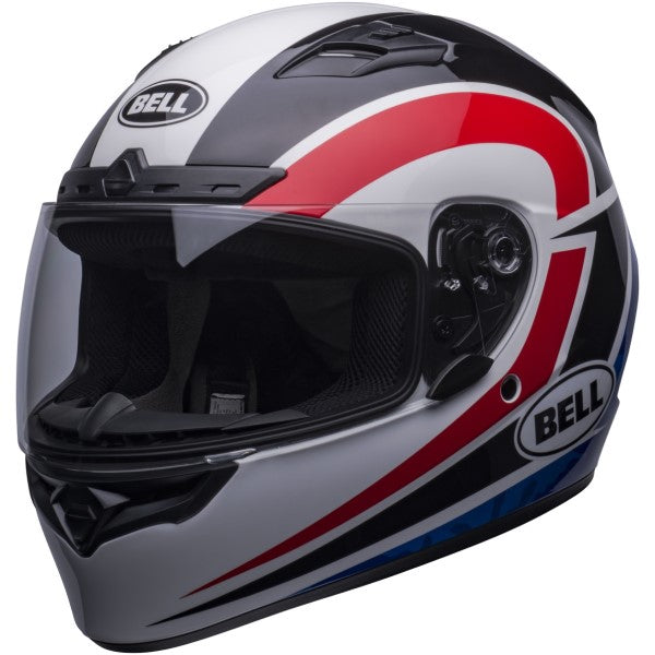 Casque Intégral de Moto Qualifier DLX MIPS Blitz Bleu/Blanc/Rouge incliné de droite