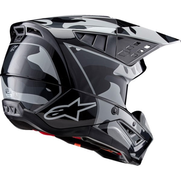 Casque de Motocross Supertech M5 Rover 2 Noir/Camo incliné de dos