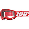 Lunettes de Motocross Accuri 2 à Lentille Claire 100% Rouge