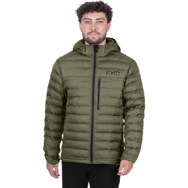 Manteau Matelassé Podium Hybride FXR /vert de face 