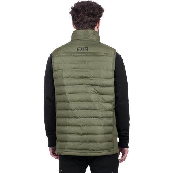 Manteau Matelassé Hybride Podium Sans Manche FXR/vert de face