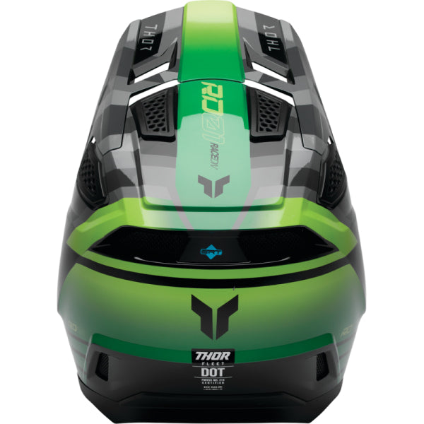 Casque de Motocross Fleet Camber Thor Noir/Vert, vue 3/4