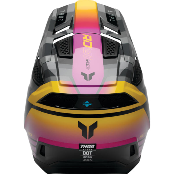 Casque de Motocross Fleet Camber Thor Noir/Rose, arrière 
