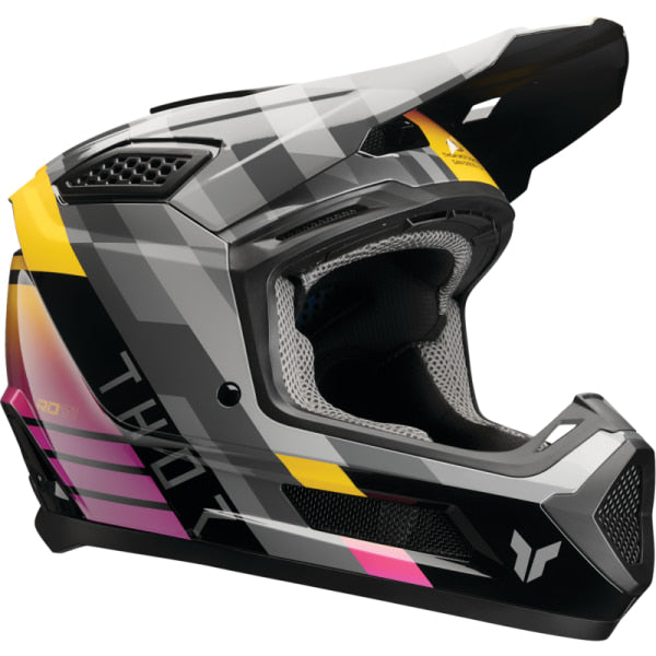 Casque de Motocross Fleet Camber Thor Noir/Rose, vue 3/4
