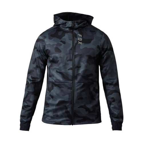 Manteau Defend Drive Windbloc Zip Noir Camo, de face