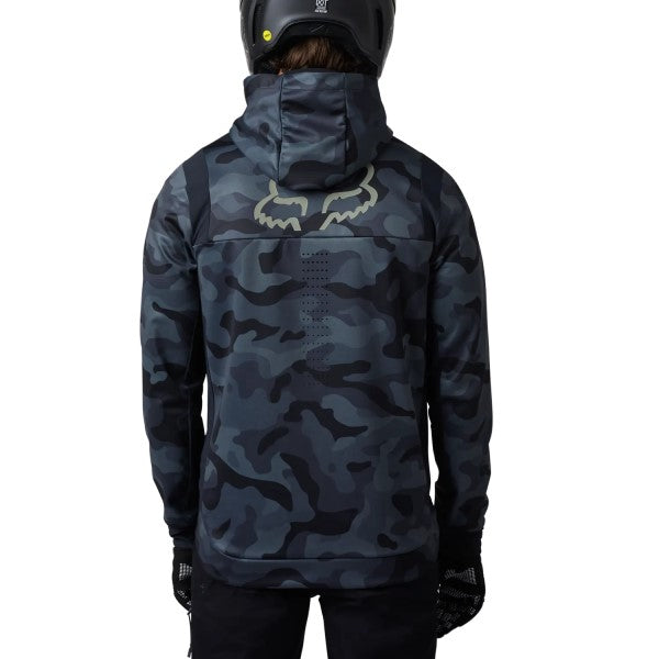 Manteau Defend Drive Windbloc Zip Noir Camo, Dos