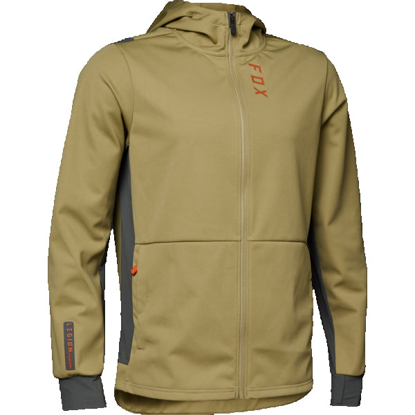 Manteau Defend Drive Windbloc Zip Brun, de face